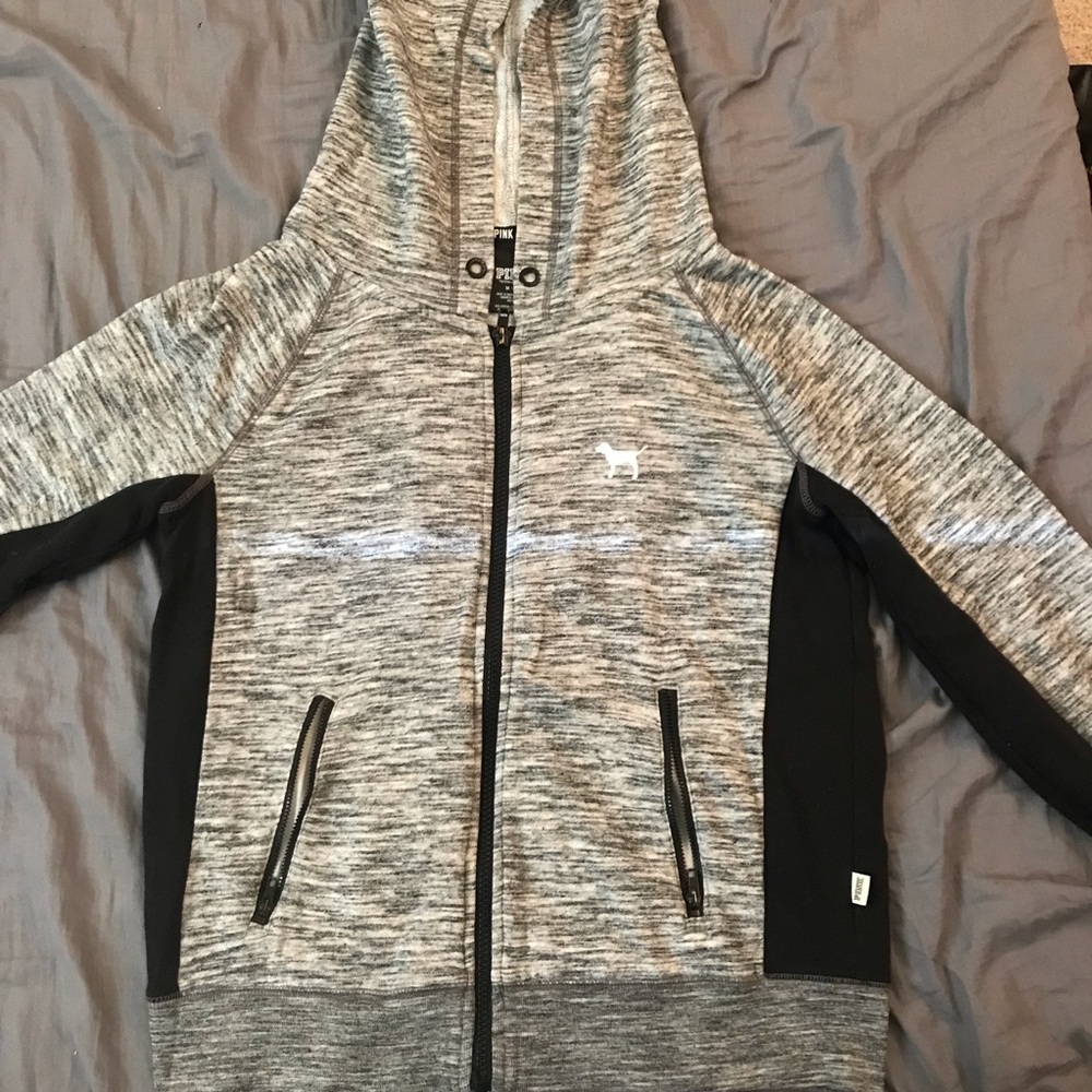 PINK Marled Gray Hoodie